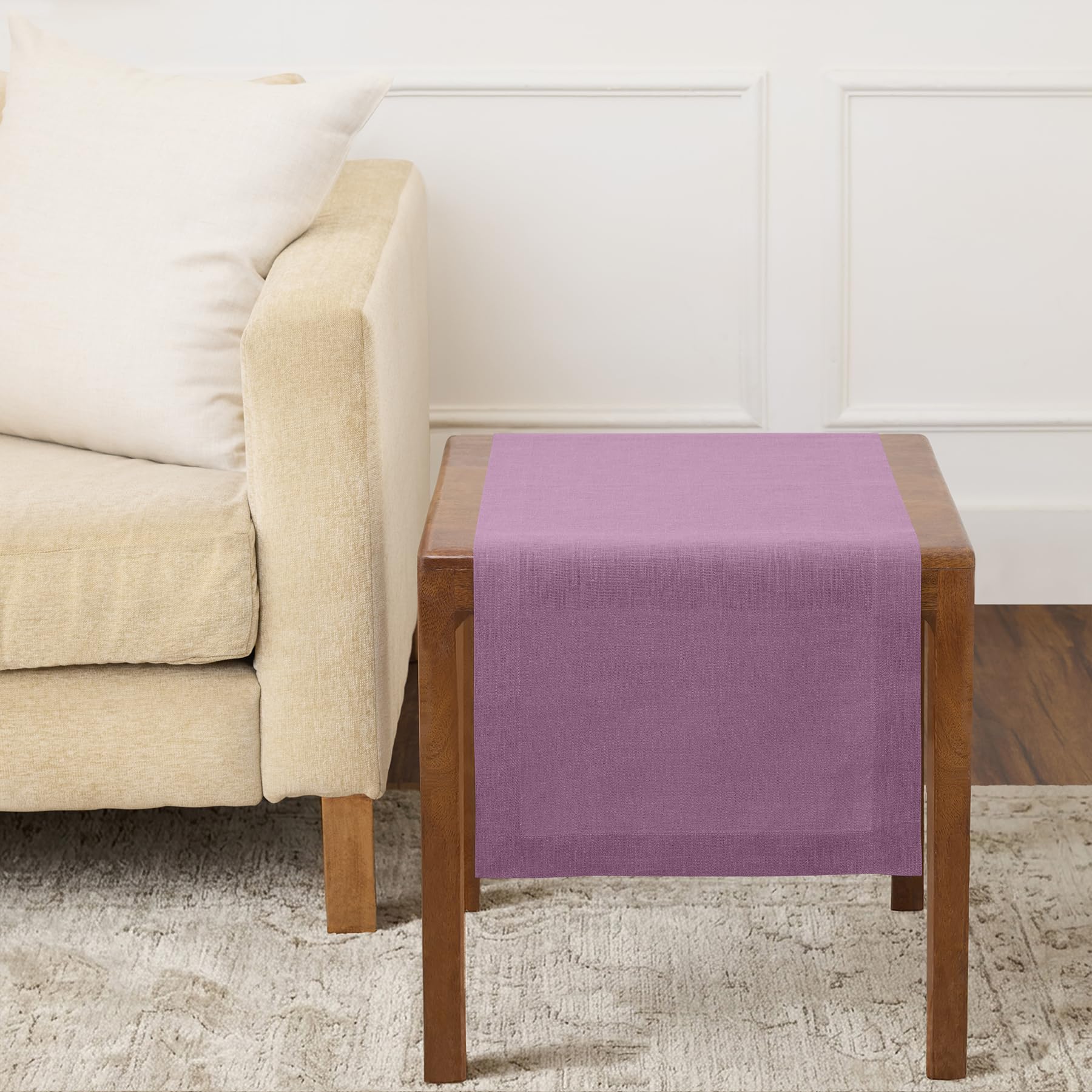Solino Home Linen Natural Table Runner 72 Inches Long - 100% Pure Linen Dining Table Runner 14 x 72 Inch for Summer - Fete
