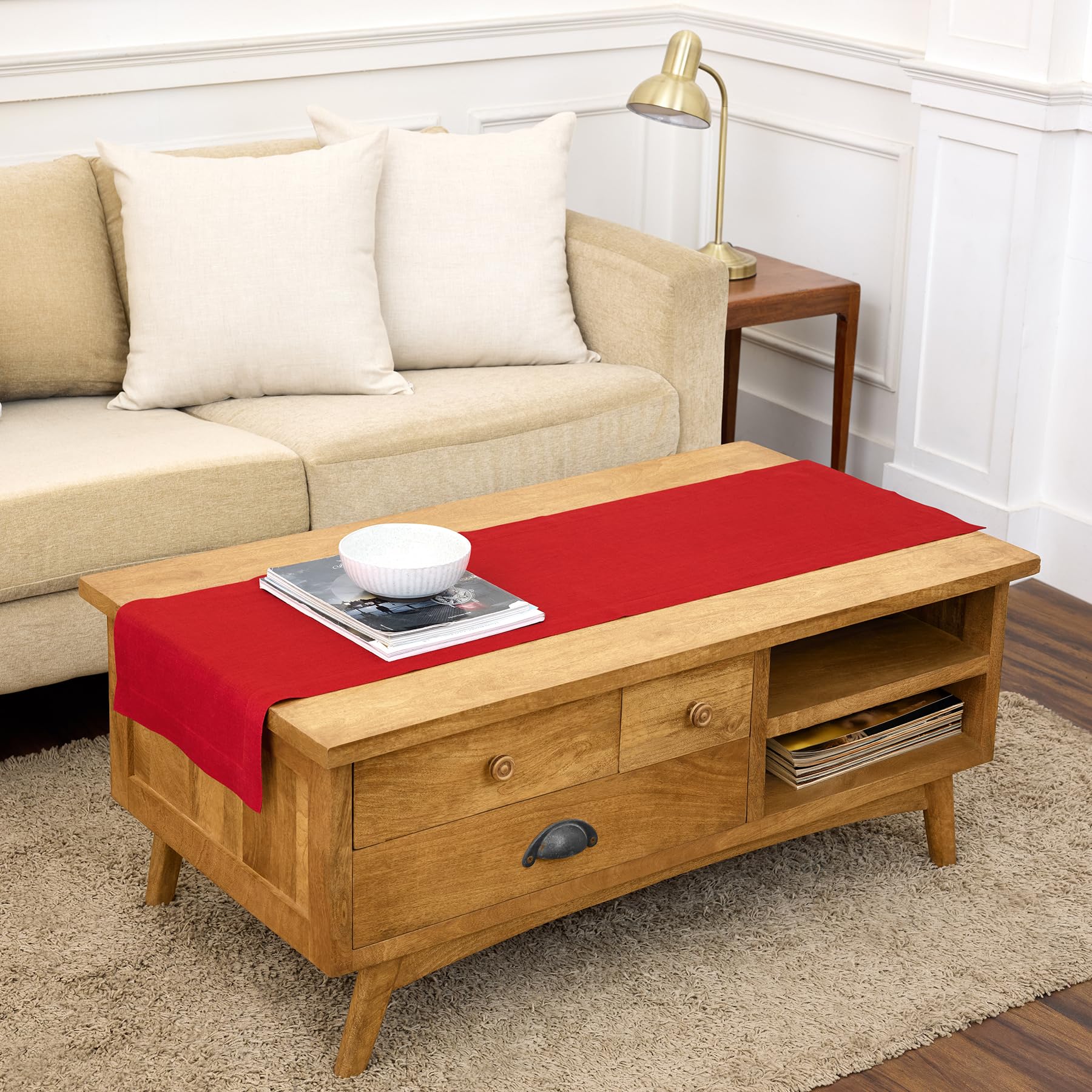 Solino Home Linen Natural Table Runner 72 Inches Long - 100% Pure Linen Dining Table Runner 14 x 72 Inch for Summer - Fete