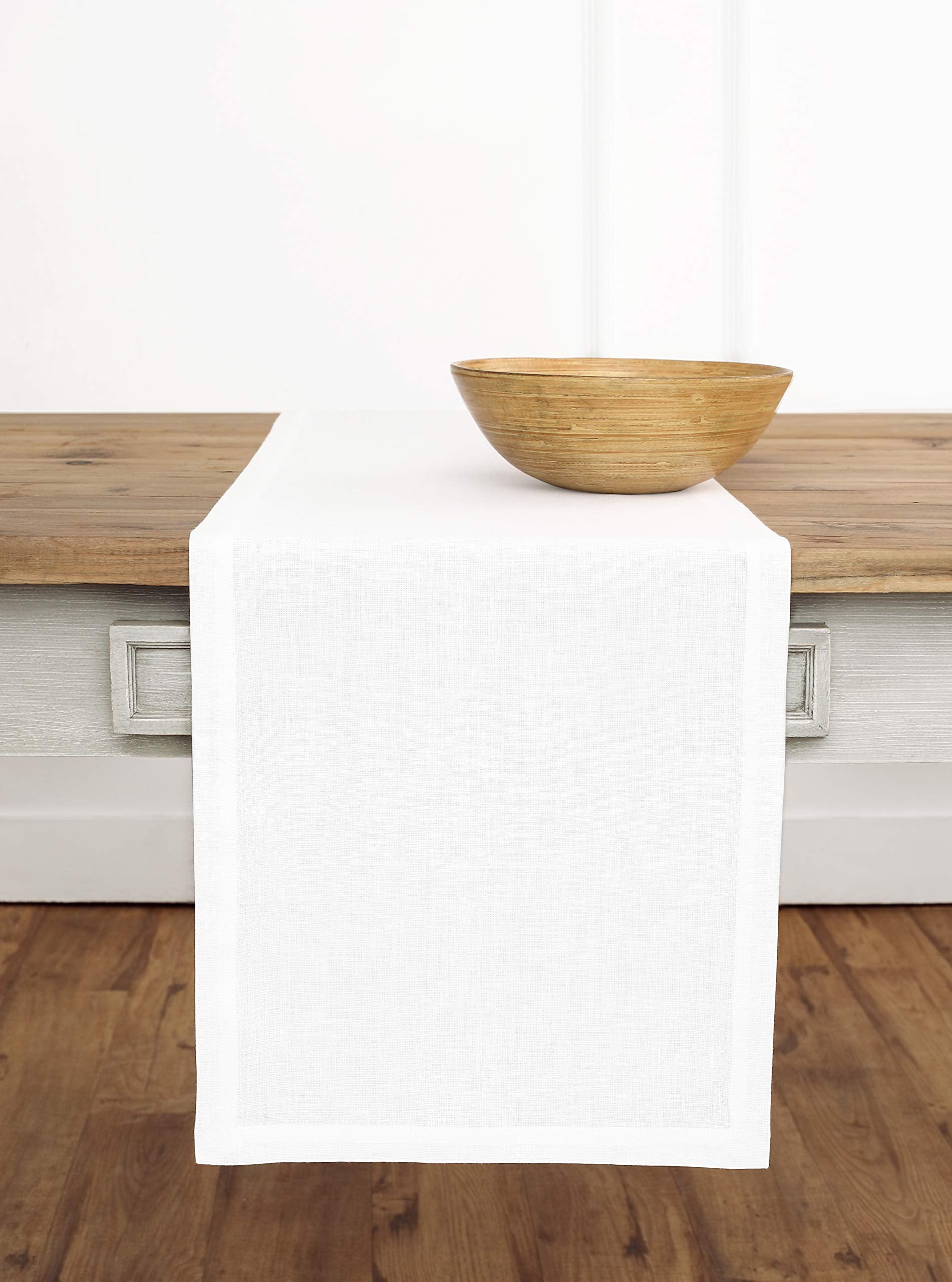 Solino Home Linen Natural Table Runner 72 Inches Long - 100% Pure Linen Dining Table Runner 14 x 72 Inch for Summer - Fete