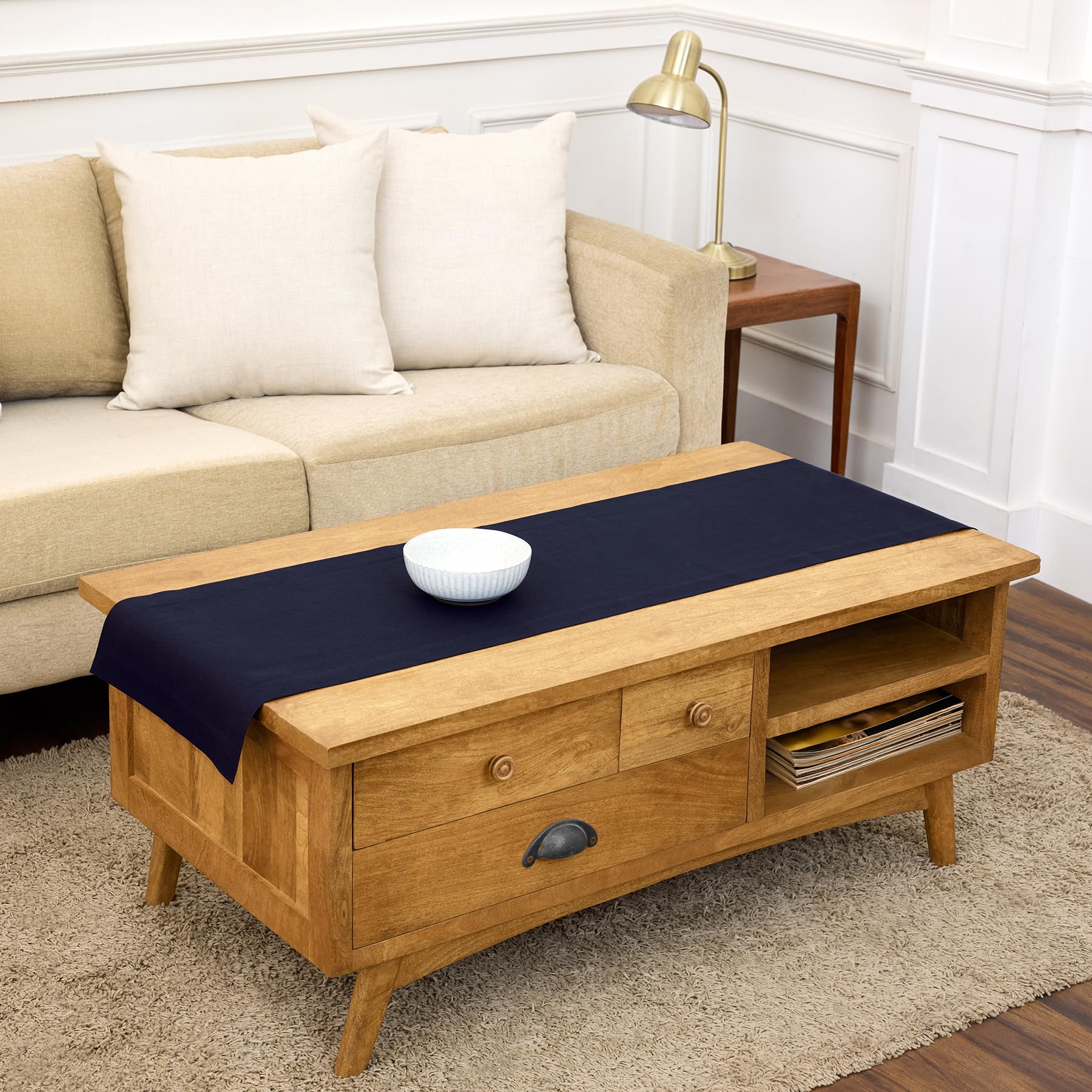 Solino Home Linen Natural Table Runner 72 Inches Long - 100% Pure Linen Dining Table Runner 14 x 72 Inch for Summer - Fete
