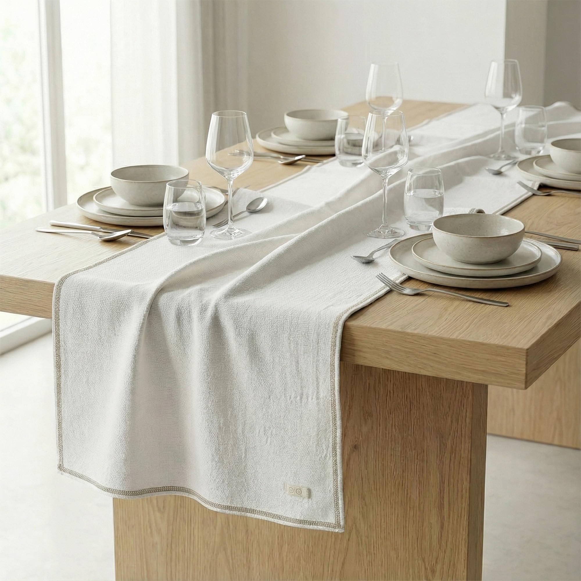 Odin 100% Turkish Cotton Table Runner 27x70 Inch, Clean Edge, Oeko-TEX Certified, Machine Washable, for Dining Table, Farmhouse and Holiday Decor