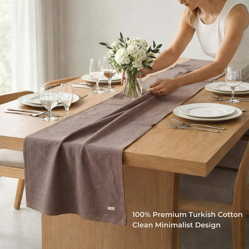 Odin 100% Turkish Cotton Table Runner 27x70 Inch, Clean Edge, Oeko-TEX Certified, Machine Washable, for Dining Table, Farmhouse and Holiday Decor
