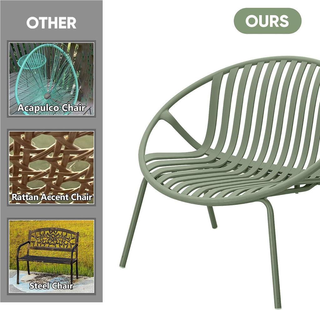 Werph 3-Piece Patio Furniture Set, Bistro Table and Paito Chairs Set of 2 | Outdoor Patio Set with Porch Chairs and Table,Deck Furniture Conversation Set for Garden Poolside