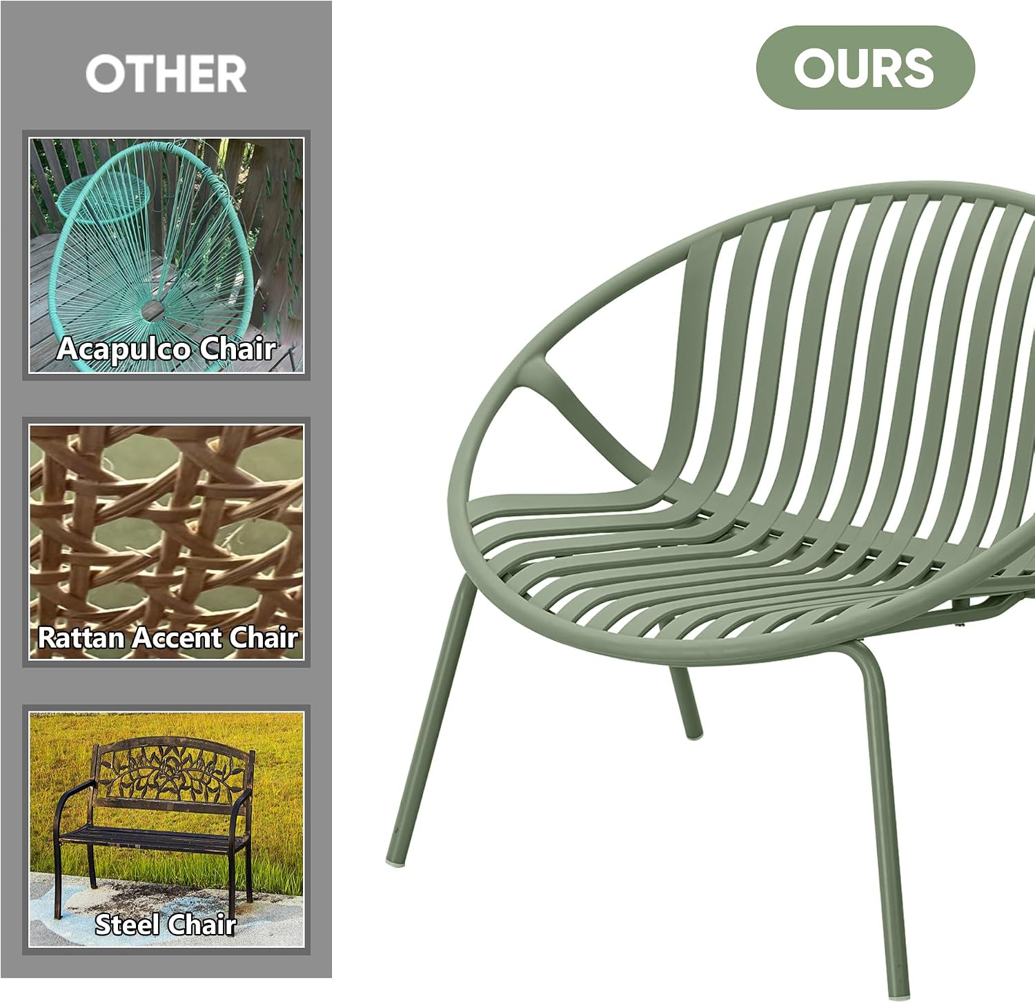 Werph 3-Piece Patio Furniture Set, Bistro Table and Paito Chairs Set of 2 | Outdoor Patio Set with Porch Chairs and Table,Deck Furniture Conversation Set for Garden Poolside