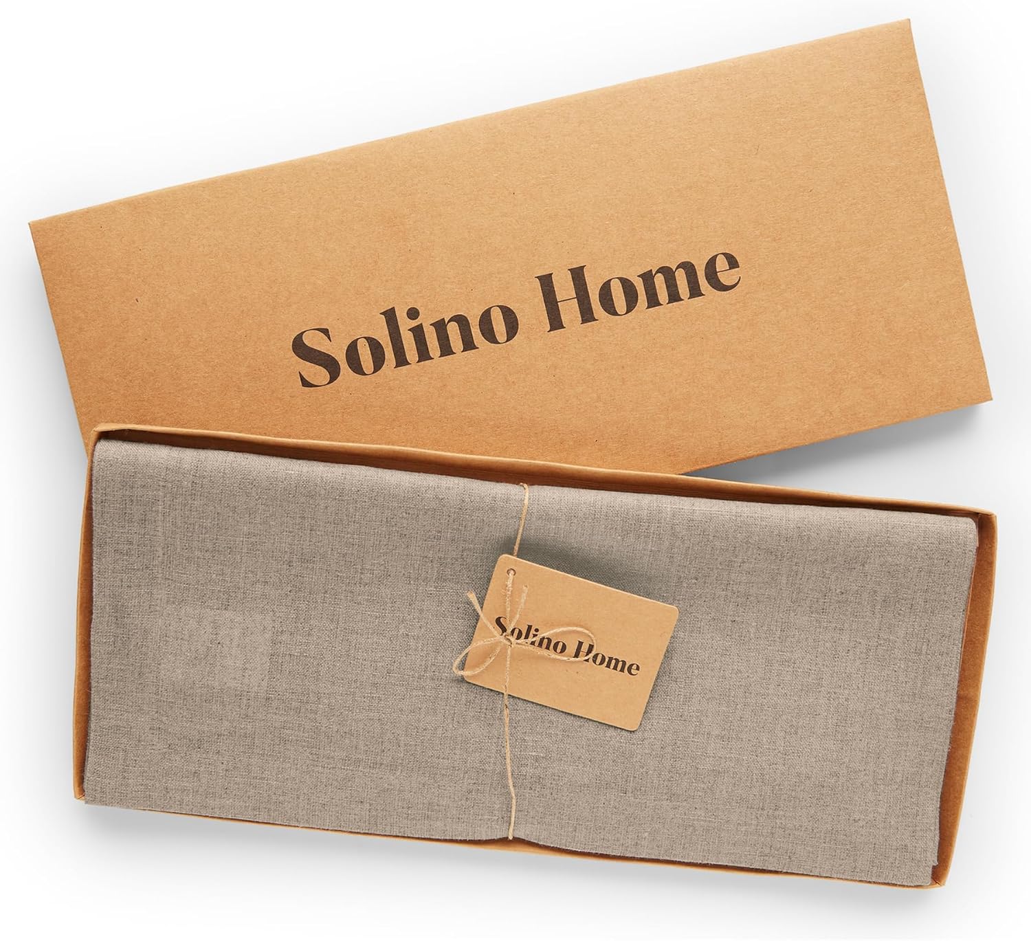 Solino Home Linen Natural Table Runner 72 Inches Long - 100% Pure Linen Dining Table Runner 14 x 72 Inch for Summer - Fete