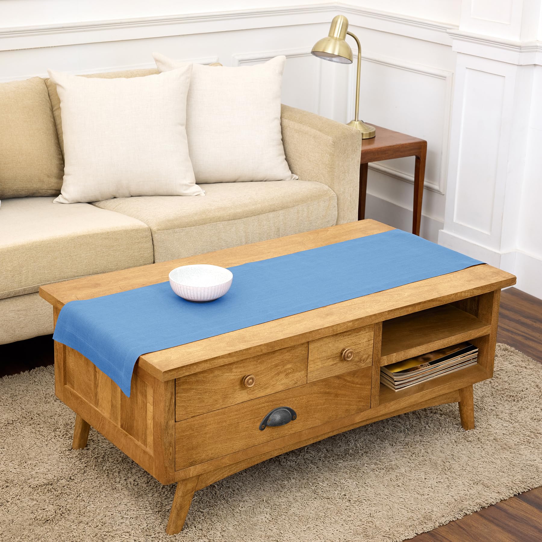 Solino Home Linen Natural Table Runner 72 Inches Long - 100% Pure Linen Dining Table Runner 14 x 72 Inch for Summer - Fete