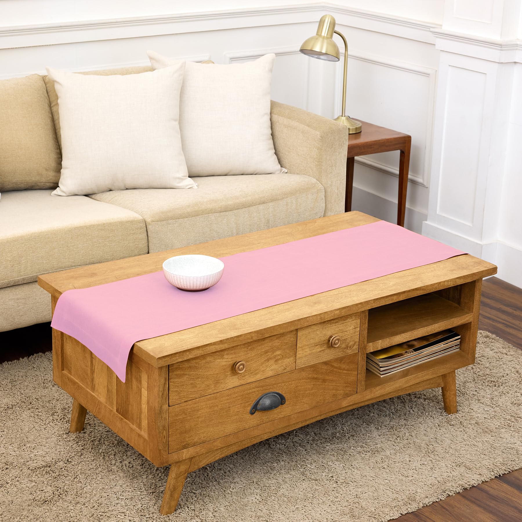 Solino Home Linen Natural Table Runner 72 Inches Long - 100% Pure Linen Dining Table Runner 14 x 72 Inch for Summer - Fete