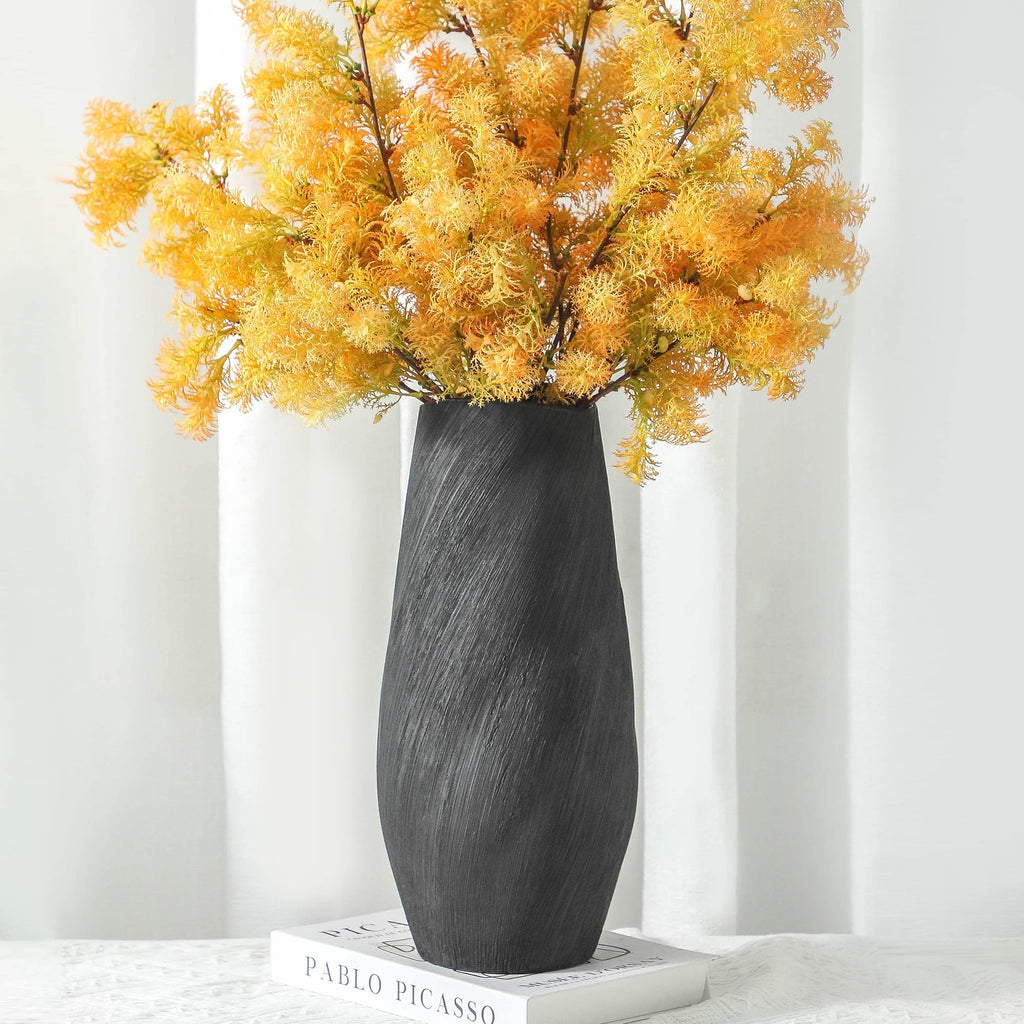 ALMA White Modern Ceramic Vase, 8'' Tall Minimalist Flower Vase for Home Decor, Beige Textured Vase for Living Room, Bedroom, Enterway, Bookshelf, Mantel,Dinning Table, Gift for Wedding & Holiday