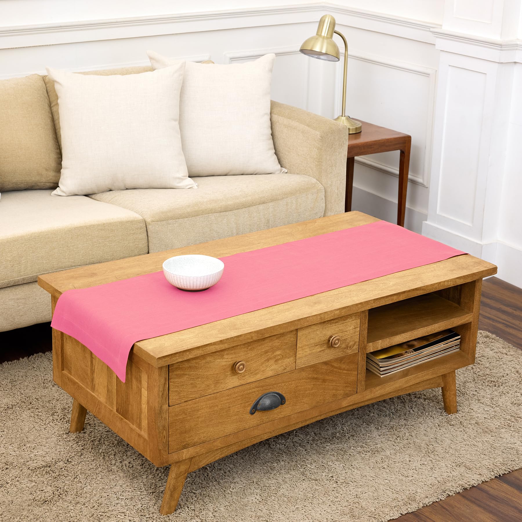Solino Home Linen Natural Table Runner 72 Inches Long - 100% Pure Linen Dining Table Runner 14 x 72 Inch for Summer - Fete
