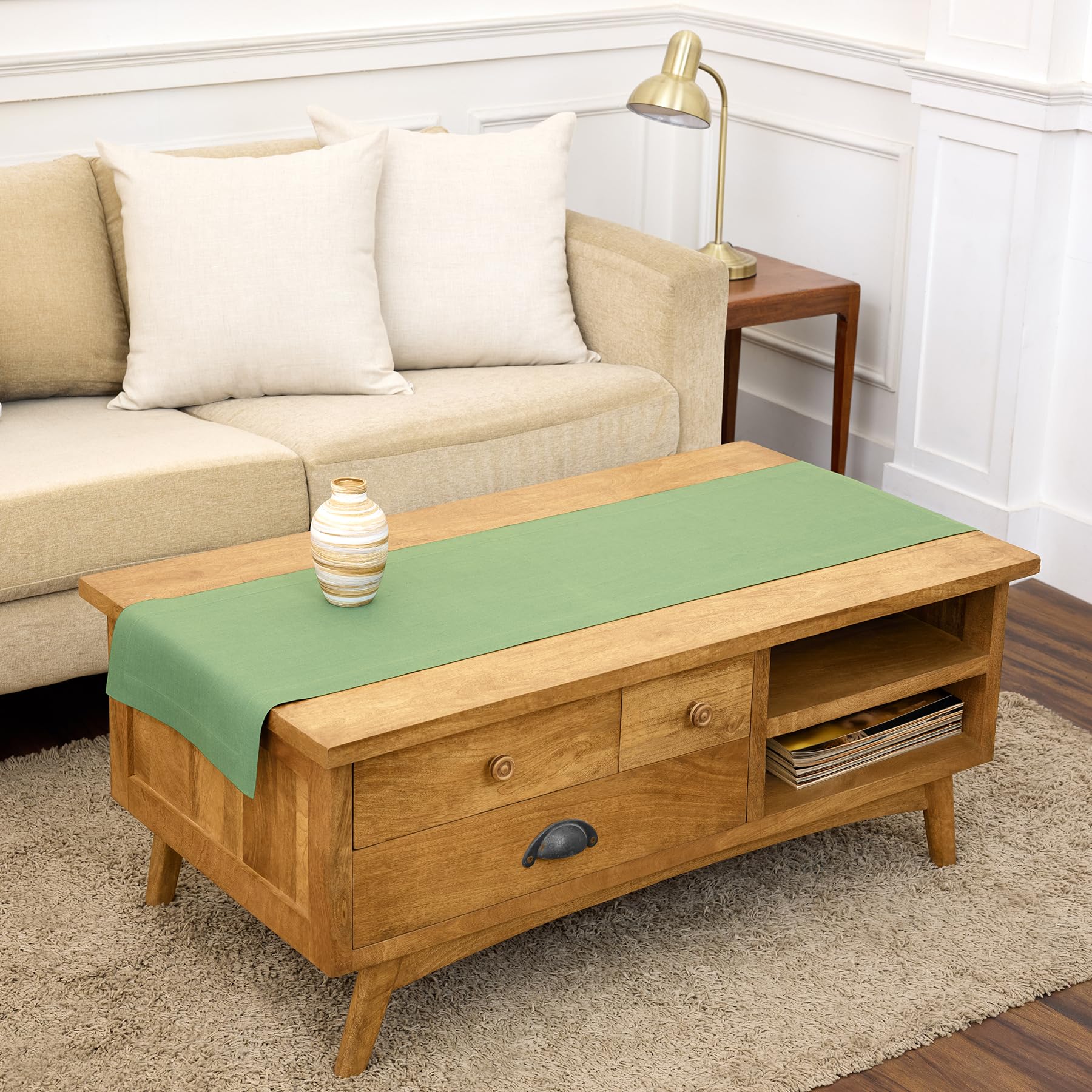 Solino Home Linen Natural Table Runner 72 Inches Long - 100% Pure Linen Dining Table Runner 14 x 72 Inch for Summer - Fete
