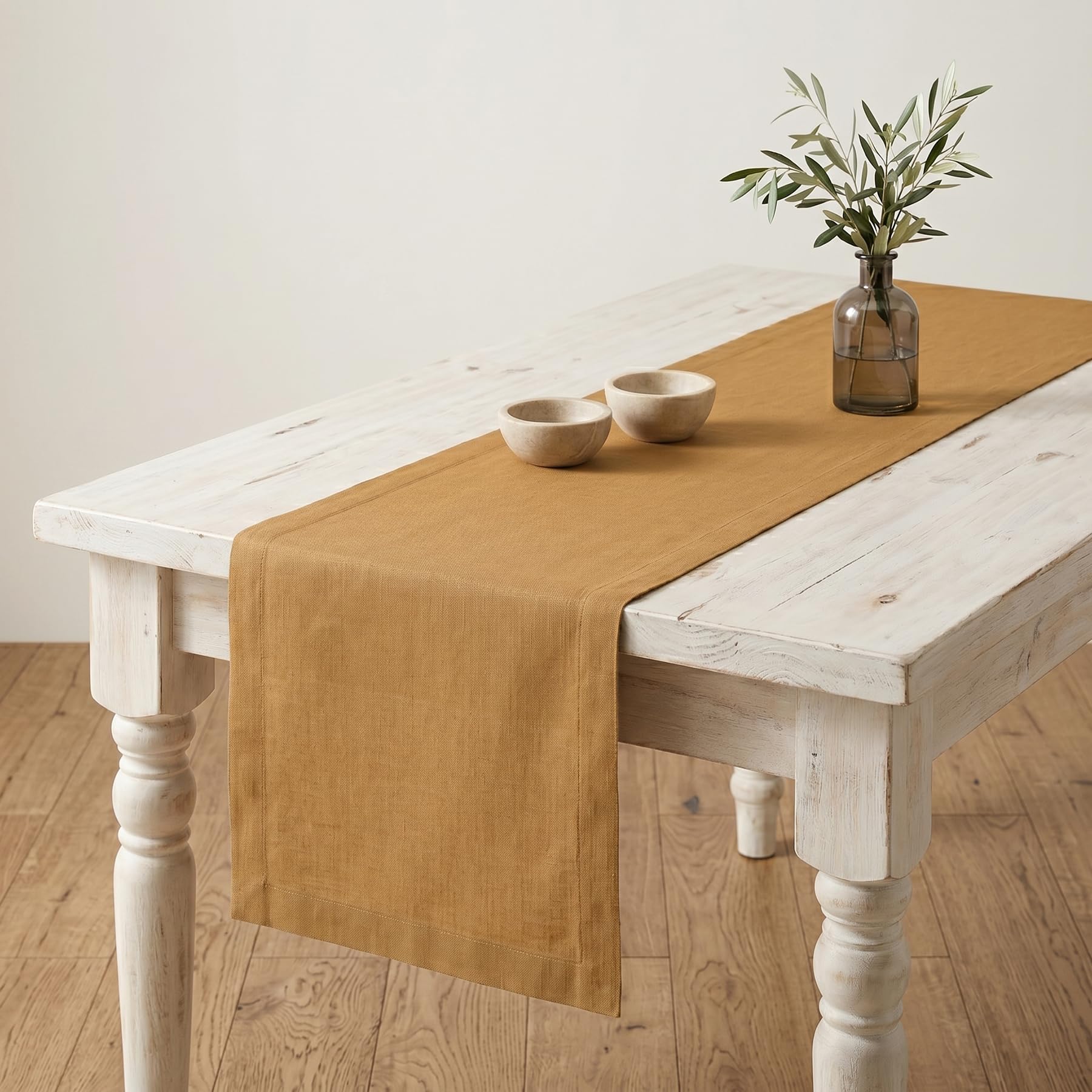 Solino Home Linen Natural Table Runner 72 Inches Long - 100% Pure Linen Dining Table Runner 14 x 72 Inch for Summer - Fete