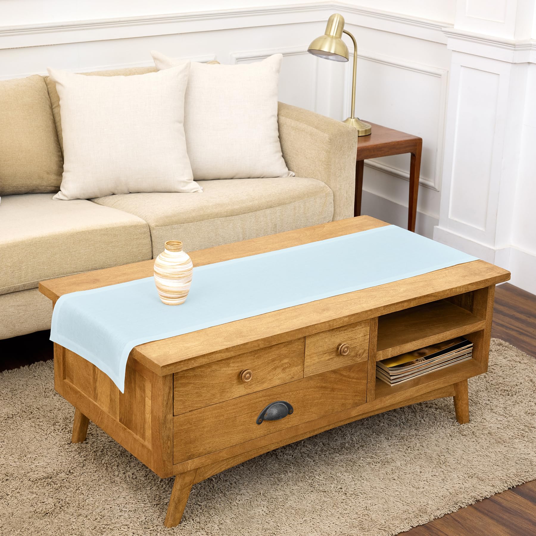 Solino Home Linen Natural Table Runner 72 Inches Long - 100% Pure Linen Dining Table Runner 14 x 72 Inch for Summer - Fete