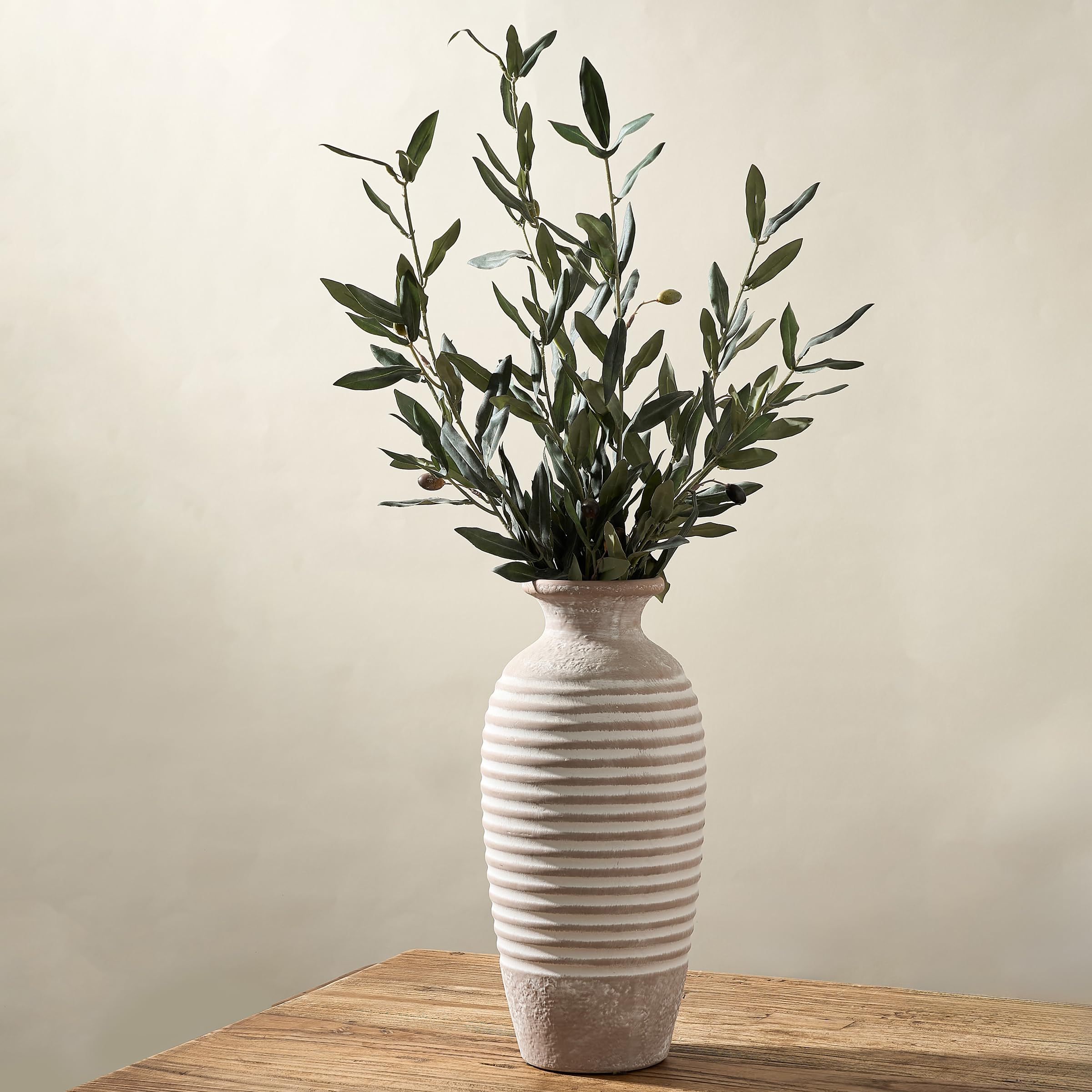 Vaseking Large Ceramic Rustic Vase, 11 inch Minimalist Decorative Farmhouse Tall Vase for Home Decor, Living Room, Shelf Decor, Enterway, Wedding, Table Decoration, Bronze