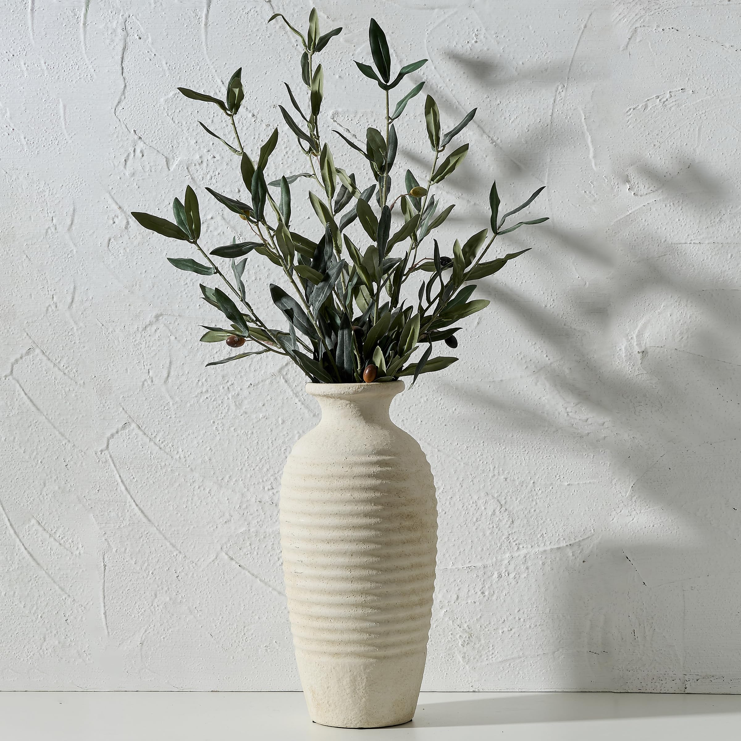 Vaseking Large Ceramic Rustic Vase, 11 inch Minimalist Decorative Farmhouse Tall Vase for Home Decor, Living Room, Shelf Decor, Enterway, Wedding, Table Decoration, Bronze