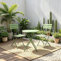 3-Piece Bistro Sets Folding Patio Furniture Set with 2 Chairs and 1 Table, Outdoor Indoor Conversation Set for Balcony Yard Garden, Green